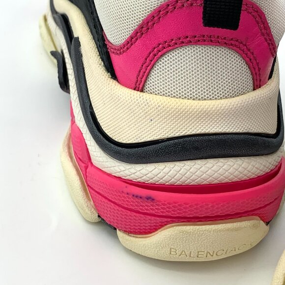 H13685 Balenciaga Triples Size 38 Colorblocked Web Lace-up Casual Sneakers Daddy - Picture 8 of 9